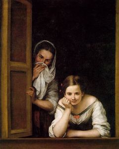 Two women at a window, by  Murillo c.1655-1660 [public domain]